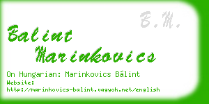 balint marinkovics business card