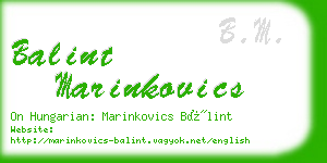 balint marinkovics business card